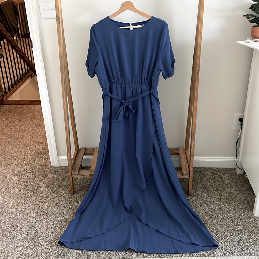 Fehrnvi Tie-Front Tulip Dress - Blue